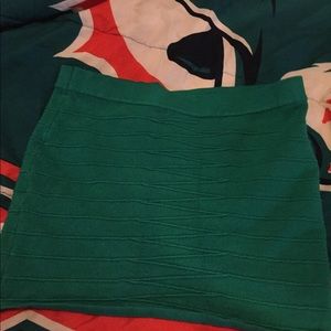 Green mini skirt